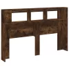 Sonoma tölgy színű szerelt fa LED-es fejtámla 160x18,5x103,5 cm
