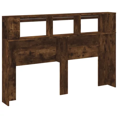 Sonoma tölgy színű szerelt fa LED-es fejtámla 160x18,5x103,5 cm