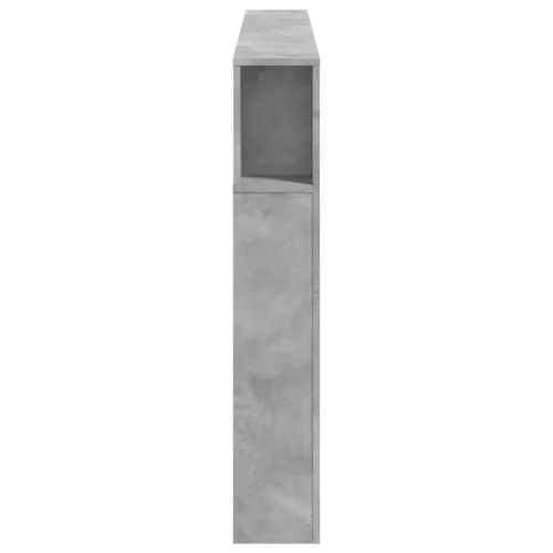 Betonszürke szerelt fa LED-es fejtámla 180x18,5x103,5 cm