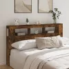 Sonoma tölgy színű szerelt fa LED-es fejtámla 180x18,5x103,5 cm