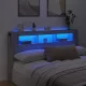 Szürke sonoma szerelt fa LED-es fejtámla 180x18,5x103,5 cm