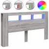 Szürke sonoma szerelt fa LED-es fejtámla 180x18,5x103,5 cm