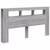 Szürke sonoma szerelt fa LED-es fejtámla 180x18,5x103,5 cm
