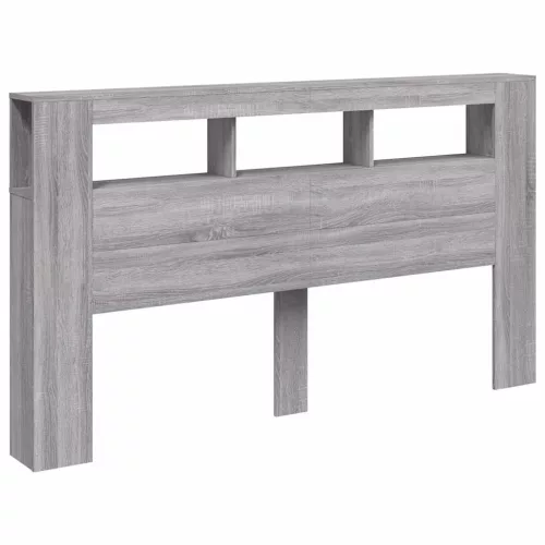 Szürke sonoma szerelt fa LED-es fejtámla 180x18,5x103,5 cm