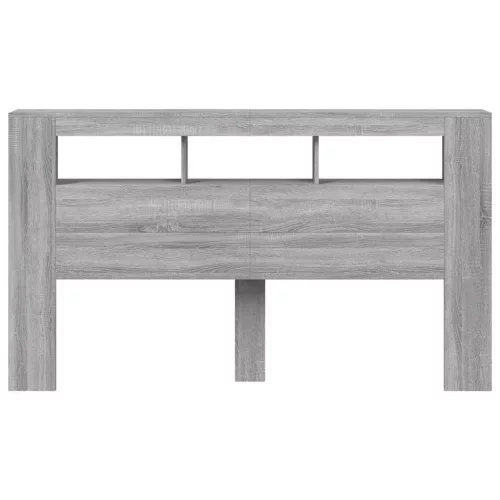 Szürke sonoma szerelt fa LED-es fejtámla 180x18,5x103,5 cm