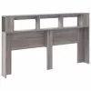 Szürke sonoma szerelt fa LED-es fejtámla 180x18,5x103,5 cm
