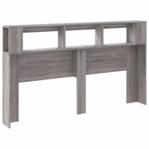 Szürke sonoma szerelt fa LED-es fejtámla 180x18,5x103,5 cm