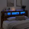 Sonoma tölgy színű szerelt fa LED-es fejtámla 220x18,5x103,5 cm