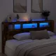 Sonoma tölgy színű szerelt fa LED-es fejtámla 220x18,5x103,5 cm