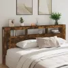 Sonoma tölgy színű szerelt fa LED-es fejtámla 220x18,5x103,5 cm