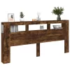 Sonoma tölgy színű szerelt fa LED-es fejtámla 220x18,5x103,5 cm