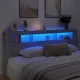 Szürke sonoma szerelt fa LED-es fejtámla 220 x 18,5 x 103,5 cm