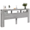 Szürke sonoma szerelt fa LED-es fejtámla 220 x 18,5 x 103,5 cm