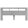 Szürke sonoma szerelt fa LED-es fejtámla 220 x 18,5 x 103,5 cm