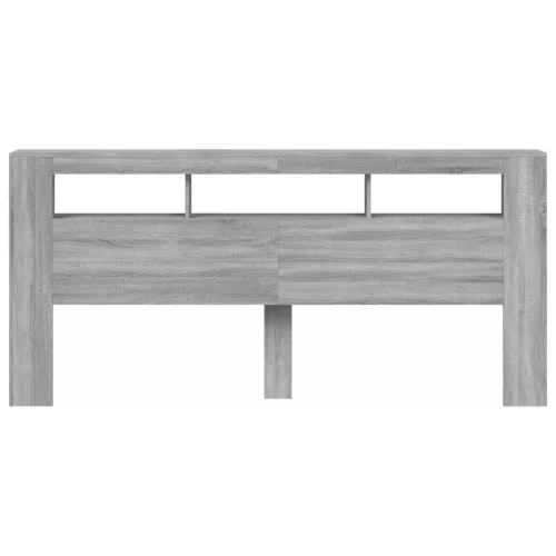 Szürke sonoma szerelt fa LED-es fejtámla 220 x 18,5 x 103,5 cm