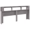 Szürke sonoma szerelt fa LED-es fejtámla 220 x 18,5 x 103,5 cm
