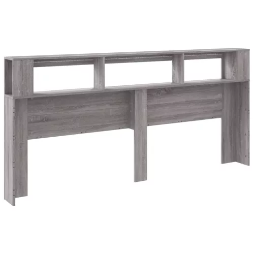 Szürke sonoma szerelt fa LED-es fejtámla 220 x 18,5 x 103,5 cm