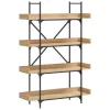 4-szintes sonoma tölgy szerelt fa könyvespolc 100x33x145,5 cm