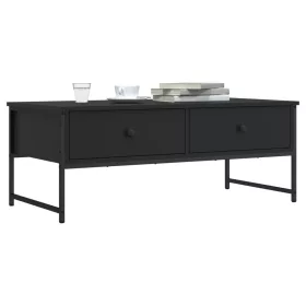 Fekete szerelt fa dohányzóasztal 101x49x39,5 cm