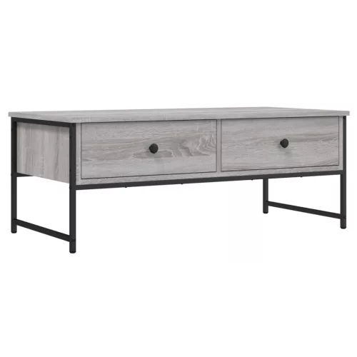 Szürke sonoma színű szerelt fa dohányzóasztal 101x49x39,5 cm