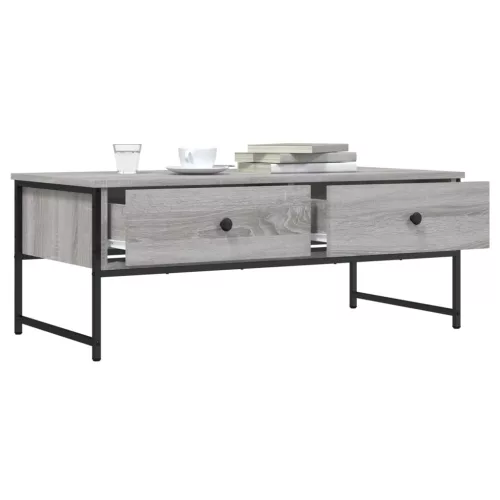 Szürke sonoma színű szerelt fa dohányzóasztal 101x49x39,5 cm