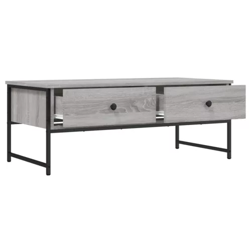 Szürke sonoma színű szerelt fa dohányzóasztal 101x49x39,5 cm