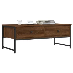   Barna tölgyszínű szerelt fa dohányzóasztal 101x49x39,5 cm