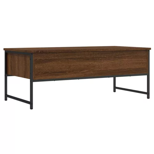Barna tölgyszínű szerelt fa dohányzóasztal 101x49x39,5 cm