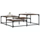 Barna tölgy színű szerelt fa dohányzóasztal 107 x 107 x 40 cm