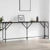 Fekete szerelt fa tálalóasztal 200x29x75 cm