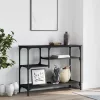 Fekete tálalóasztal polcokkal 100 x 35 x 75 cm