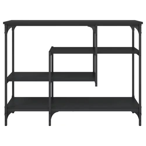 Fekete tálalóasztal polcokkal 100 x 35 x 75 cm