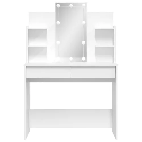 Fehér fésülködőasztal LED-del 96x40x142 cm