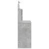 Betonszürke fésülködőasztal LED-del 96 x 40 x 142 cm