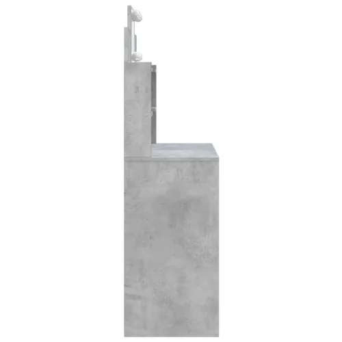 Betonszürke fésülködőasztal LED-del 96 x 40 x 142 cm