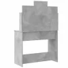 Betonszürke fésülködőasztal LED-del 96 x 40 x 142 cm
