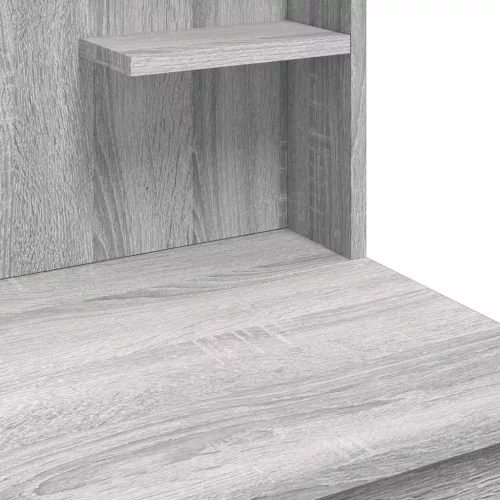 Szürke sonoma színű fésülködőasztal LED-del 96x40x142 cm