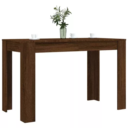 Barna tölgy színű szerelt fa étkezőasztal 120 x 60 x 75 cm