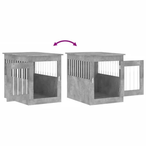 Betonszürke szerelt fa kutyaketrec 55 x 75 x 65 cm