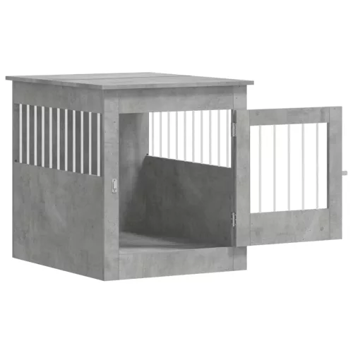 Betonszürke szerelt fa kutyaketrec 64,5 x 80 x 71 cm