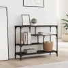Fekete szerelt fa tálalóasztal 100x30x75 cm