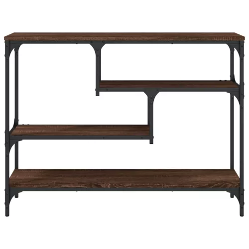 Barna tölgyszínű szerelt fa tálalóasztal 100x30x75 cm