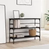 Fekete szerelt fa tálalóasztal 100x32x75 cm