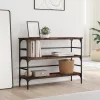 Füstös tölgy színű szerelt fa tálalóasztal 100x32x75 cm