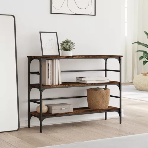 Füstös tölgy színű szerelt fa tálalóasztal 100x32x75 cm