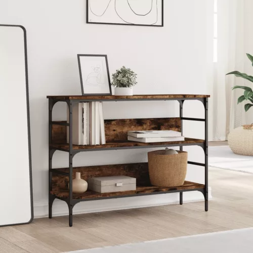 Füstös tölgy színű szerelt fa tálalóasztal 100x32x75 cm