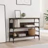 Barna tölgyszínű szerelt fa tálalóasztal 100 x 32 x 75 cm