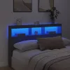 Betonszürke áthidalószekrény LED-világítással 160 x 17 x 102 cm