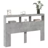 Betonszürke áthidalószekrény LED-világítással 160 x 17 x 102 cm