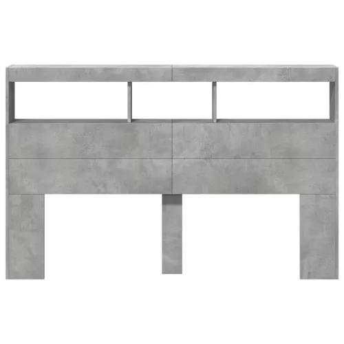 Betonszürke áthidalószekrény LED-világítással 160 x 17 x 102 cm